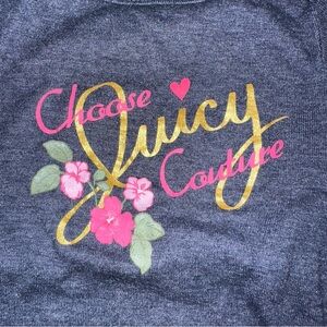 (C) 2017, Juicy Couture Dark Blue Onesie w/Floral Accents, Sz 12 Months